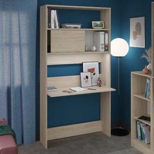 Secretaire Fina - Eik - Spaanplaat - Inclusief Ledverlichting