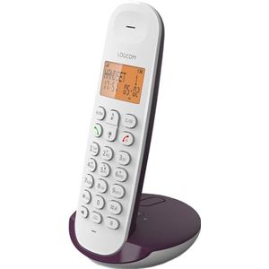 Logicom ILOA 155T Draadloze vaste telefoon met antwoordapparaat Recorder - Solo - Analoge en DECT-telefoons - Aubergine
