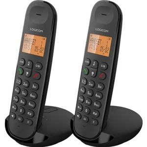 Logicom - ILOA 255T - Huistelefoon Draadloos - Met Antwoordapparaat - 2 Handsets - Met Speaker - Dect-telefoon - Zwart