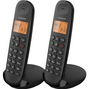 Logicom ILOA 255T draadloze vaste telefoon met antwoordapparaat recorder - duo - analoge en dect-telefoons - zwart