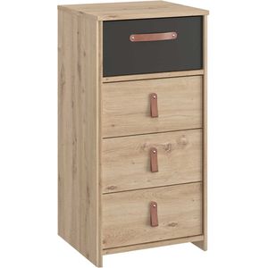 GAMI Arthus Artisan commode met 4 laden, spaanplaat, eiken