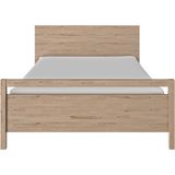 EMOB - Twijfelaar Eliana 120x190 - naturel lichte eik - Gautier - Gami - Slaapkamer outlet - Bruin - Spaanplaat - Slaapkamer outlet - Twijfelaar (120 cm breed) - Normaal bed - Op voorraad
