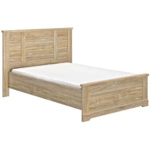 Tweepersoonsbed Wanda 140x200 - bruin kastanjehout