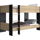 Stapelbed Doble laag - kastanje/zwart