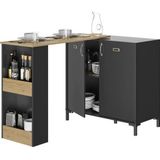 Diagone - multifunctionele keukentafel barhoogte 94cm MANCHESTER zwart