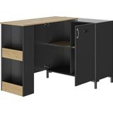 Diagone - multifunctionele keukentafel barhoogte 94cm MANCHESTER zwart
