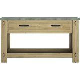 Sidetable Louane 156cm, 1 lade - eik/beton