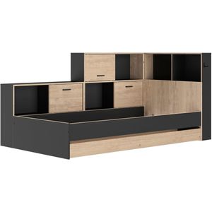 Erwan - Eenpersoonsbed - Châtaignier-design - Met Opbergruimte