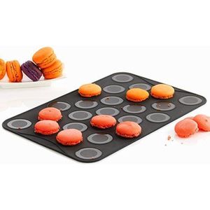 Mastard Macarones Bakplaat, set van 2, 25 verdiepingen, vulbare rand, geschikt voor alle ovens, gladde achterkant voor het bakken van baiser, branddeeg, koekjes, enz.