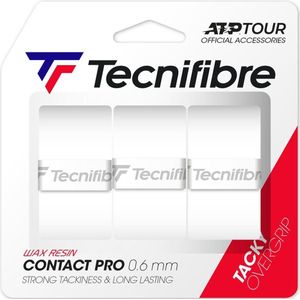 Tecnifibre Contact Pro - 0.60mm - Wit - Tennisgrip - Overgrip - 3 stuks