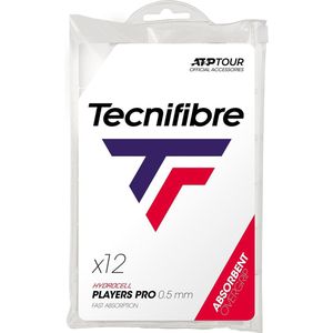 Tecnifibre Players Pro Tennis-Grip, voor volwassenen, wit, 12 stuks