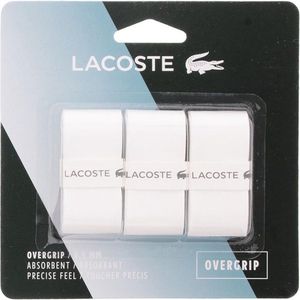 Tecnifibre Lacoste Surgrip L20, wit, 3 stuks