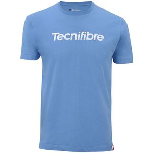 Tennisshirt Tecnifibre Men Team Cotton Azur-L