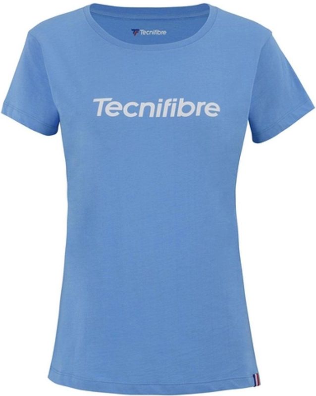 Tennisshirt Tecnifibre Women Team Cotton Azur