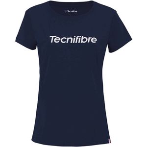 Tennisshirt Tecnifibre Women Team Cotton Marine