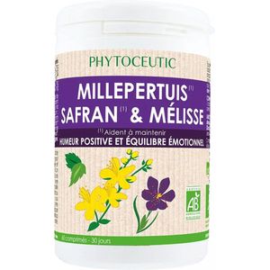 Phytoceutic Sint Janskruid Saffraan en Citroenmelisse Biologisch 60 Tabletten