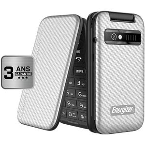 Energizer - Mobile E282SC - 4G - klapmobiele telefoon Dual-SIM (microSIM) - 3 jaar garantie - zilver,