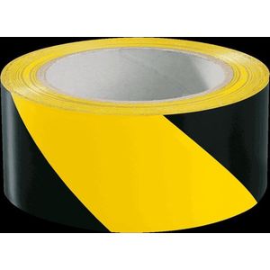 Traffic markeringstape voor asfalt breedte 75 mm Geel, zwart