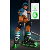 Stamp Adjustable In-Line Ski Control Light Wheel Size 30-33, JS123302L, Blue Green Black, 27-30