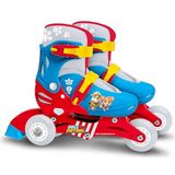 Nickelodeon Paw Patrol Twee in Eén Skate - Verstelbaar - Maat 27-30 - Blauw/Rood - 2 of 3 Wielen - Hiel-Rem