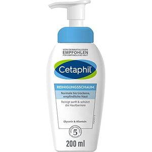 CETAPHIL Reinigingsschuim, 200 ml, gezichtsreiniger voor normale, droge en gevoelige huid, reinigt zacht onzuivere huid, verwijdert talg en beschermt de huidbarrière, inclusief