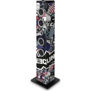 Bigben Tournee Multimedia Freegun (Bluetooth, 1x 40 W), Stereosysteem, Zwart, Wit, Blauw