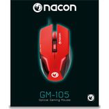 Nacon - GM-105 - Gaming Muis - Rood - Optische Sensor tot 2400 DPI