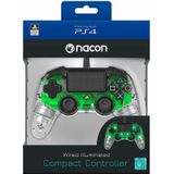 Nacon - Illuminated Wired Compact Controller - Groen - Voor PS4