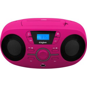 Bigben - CD61 - Radio CD Speler - Roze - USB