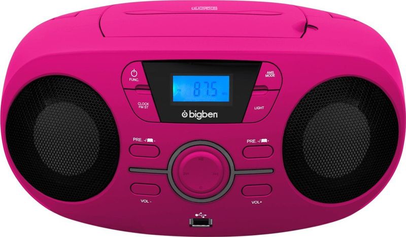 Bigben - CD61 - Radio CD Speler - Roze - USB