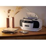 Thomson RK201CD - Draagbare Radio/Cassette/CD Speler - Wit - Stereo - AUX-IN