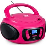 Bigben - CD62 - Radio CD Speler - Roze - Bluetooth/USB