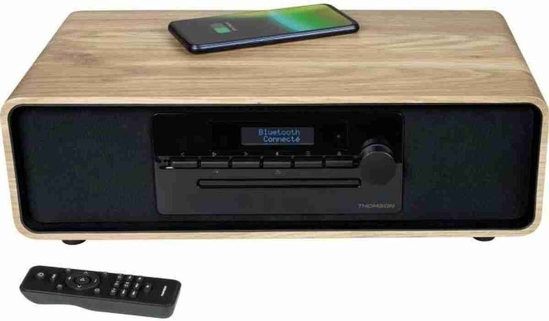 THOMSON - Bluetooth Microsysteem - Hout/Zwart - FM Radio/DAB+/CD/MP3/USB