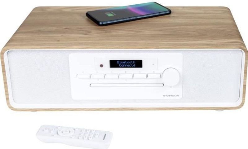 THOMSON - Bluetooth Microsysteem - Hout/Wit - CD/MP3/USB/FM Radio/DAB+ - 75W