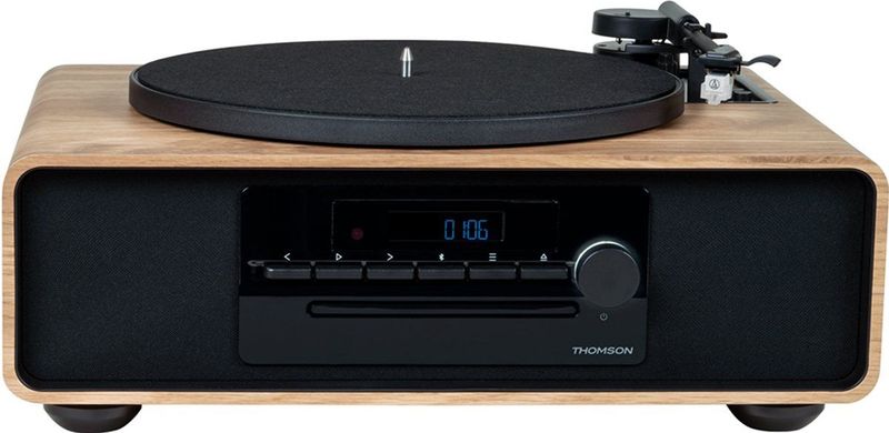 Thomson - MIC300TT - Microstereo-installatie - Zwart - Bluetooth 5.0, CD-speler, Geïntegreerde Platenspeler, 60 W