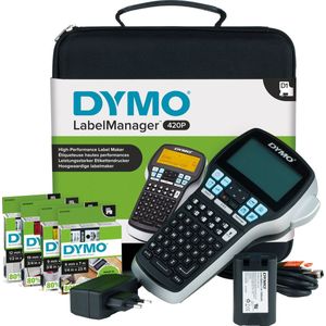 DYMO LabelManager 160 Label Maker-startpakket | Handheld Labelmaker-machine | met 3 rollen Dymo D1 labeltape QWERTY-toetsenbord | Ideaal voor kantoor of thuis