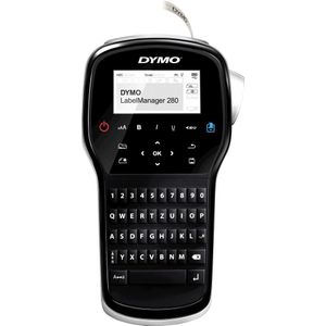 DYMO LabelManager 280 Draagbare labelprinter, oplaadbaar etiketteerapparaat met QWERTZ-toetsenbord, met PC/Mac-interface, voor D1-etiketten in 6, 9 en 12 mm breedte