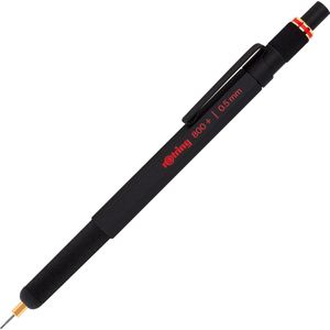 rOtring 800+ Vulpotlood met touchscreen-stylus | 0,5 mm HB-punt intrekbaar door draaien | Zwarte metalen behuizing