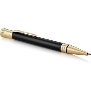Parker IM Vulpen | Zwarte Lak met Chrome Trim | Fijne penpunt met blauwe inkt navulling | Geschenkdoos