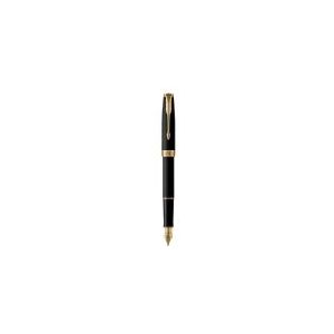 Parker Sonnet vulpen | Matzwarte lak met gouden details | Medium penpunt | Geschenkdoos