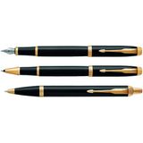 Parker IM F�ller | schwarze Lackierung mit Goldzierteilen | F�llfederhalter mit mittlerer Feder | blaue Tinte | Geschenkbox