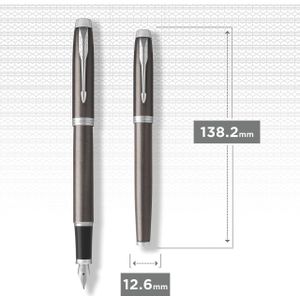 Parker IM, Braun, Kartuschenfüllsystem, Blau, Messing, Rundspitze, Edelstahl