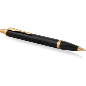 Parker IM Balpen - Zwarte Lak met Goud Detail - Medium Punt met Blauwe Inkt - Geschenkdoos