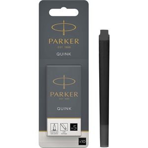 Parker lange vulpen inktpatronen | zwarte QUINK inkt | 10 vulpenpatronen
