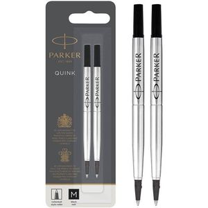 PARKER inktnavulling voor rollerballpen | zwarte QUINK inkt | 2 stuks