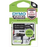 DYMO - D1 Duurzame Labels - Wit op Zwart - 12 mm x 3 m - Voor LabelManager