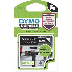 DYMO - D1 Duurzame Labels - Wit op Zwart - 12 mm x 3 m - Voor LabelManager