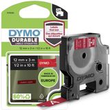 DYMO - D1 - Duurzame Labels - Rood - 12 mm x 3 m - Zelfklevend, Waterbestendig, Compatibel met LabelManager