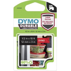 DYMO originele D1 duurzame labels | witte afdruk op rode tape | 12 mm x 3 m | Labellingtape voor LabelManager labelmakers