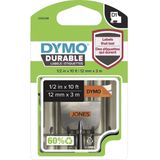 DYMO Authentieke D1 duurzame etiketten | zwarte print op oranje tape | 12 mm x 3 m | Hoogwaardige labeltape voor LabelManager labelmakers